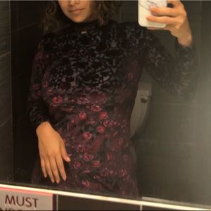 High Neck velvet dress
